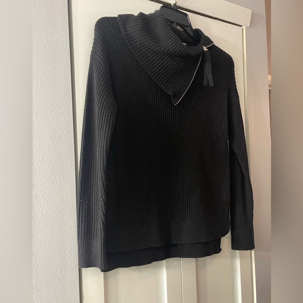 Max Studio women's sweater, cowl neck with silver zipper. Worn twice.